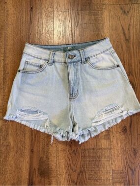 REWASH Light Blue Denim Shorts distressed cutoff size 3/26